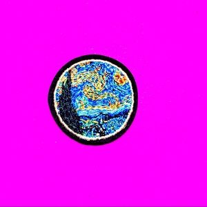 Small Van Gogh starry night painting iron patch